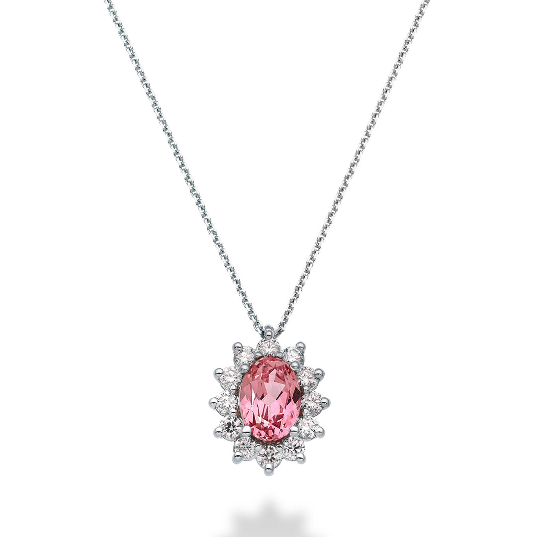 Nihama cl 18k soikea pinkki safiiri 7x5 ct.0,80 halk. 0,30 ct ND5048O4ZFRP