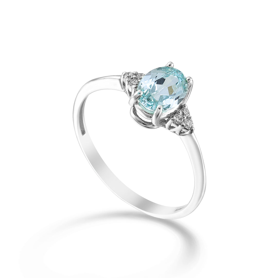 Mikiko en 18k oval paraiba turmalin 7x5 og sidediamanter MA5210O4PAR