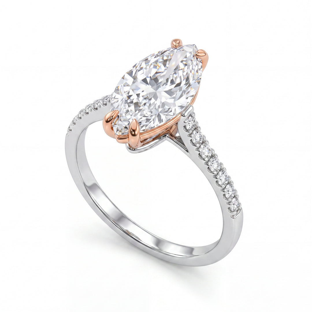 X-Diamond egy 18kt labor g.d. összesen ct. 2,16 cent. ct. 2,02 marquise - süllyesztett szár 0,14 ct XXDAPU118O7MABI216