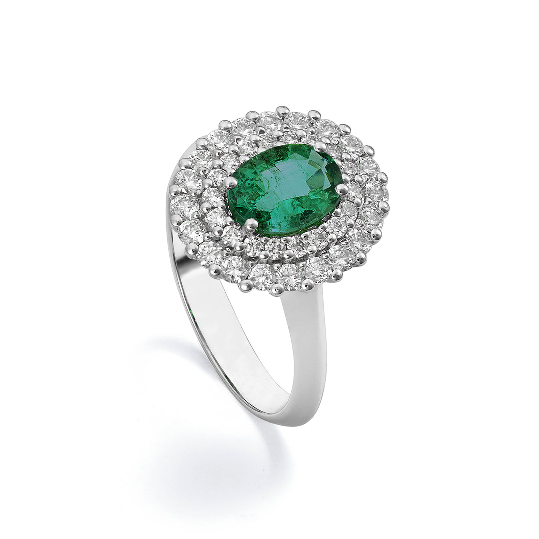 Golay-ring med 6x5 oval smaragd och dubbel kontur ACLC128DISM65-22123110081