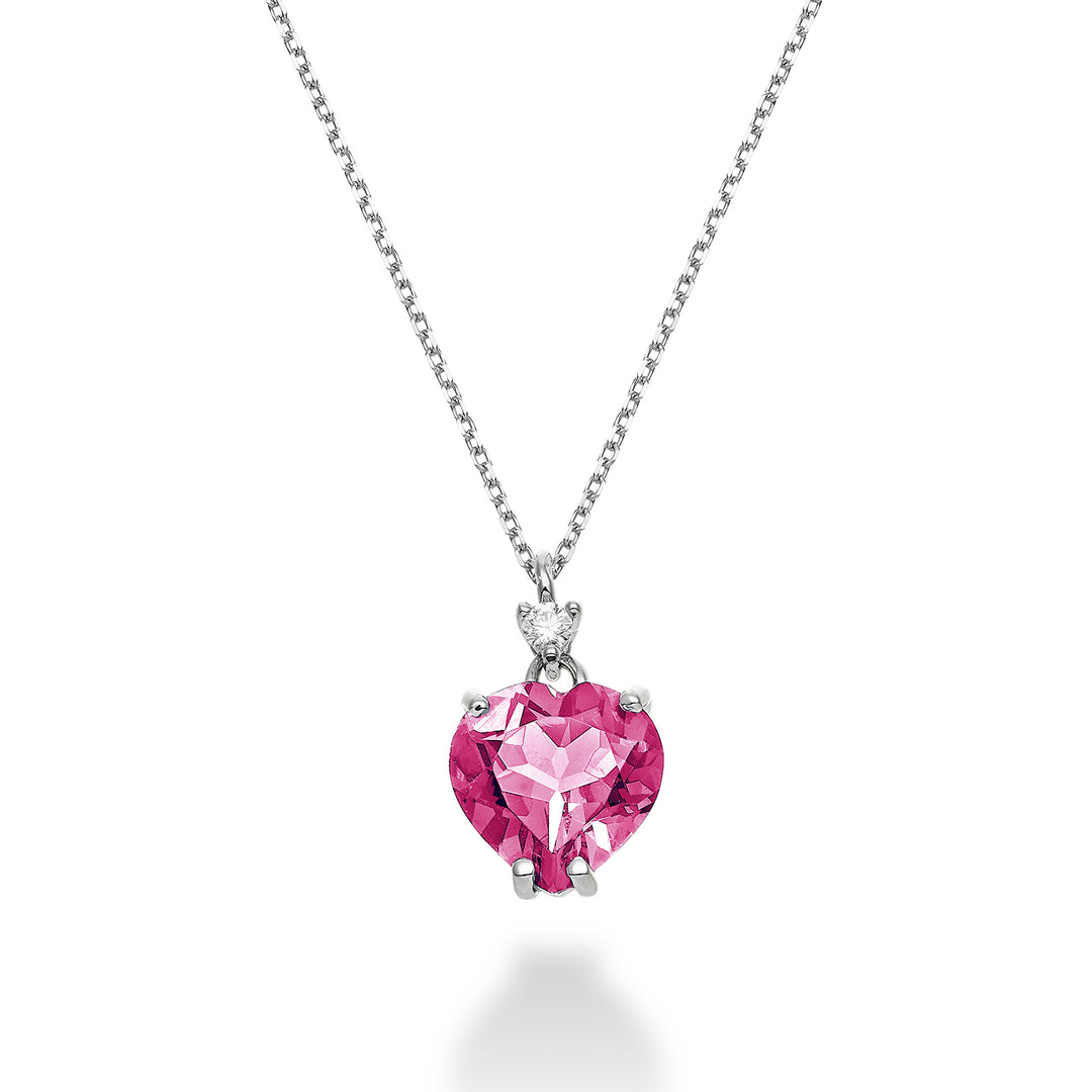 Mikiko cl 18k roze topaas hart 8x8 ct.2,10 diam. ct.0,025 MPCL198DITPPK88O4