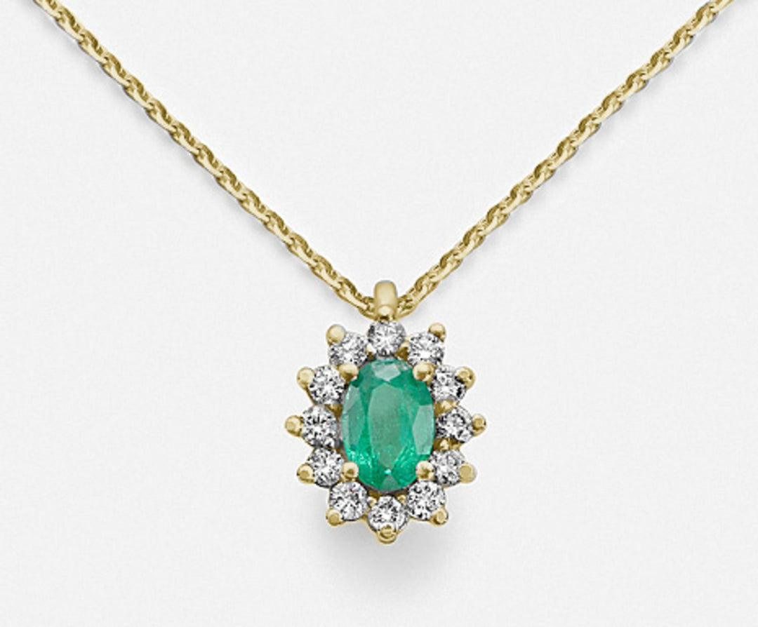Mikiko cl 18k Smaragd n. oval 6x4 ct.0,42 Durchm. 0,23 ct Gelbgold MD5047O1SMN042