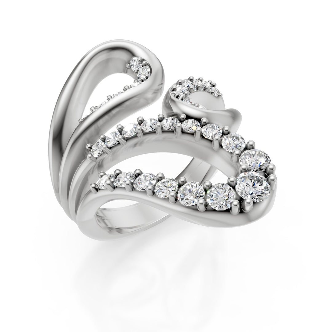Designový prsten Golay s diamanty z bílého zlata AD619DB-25171110064