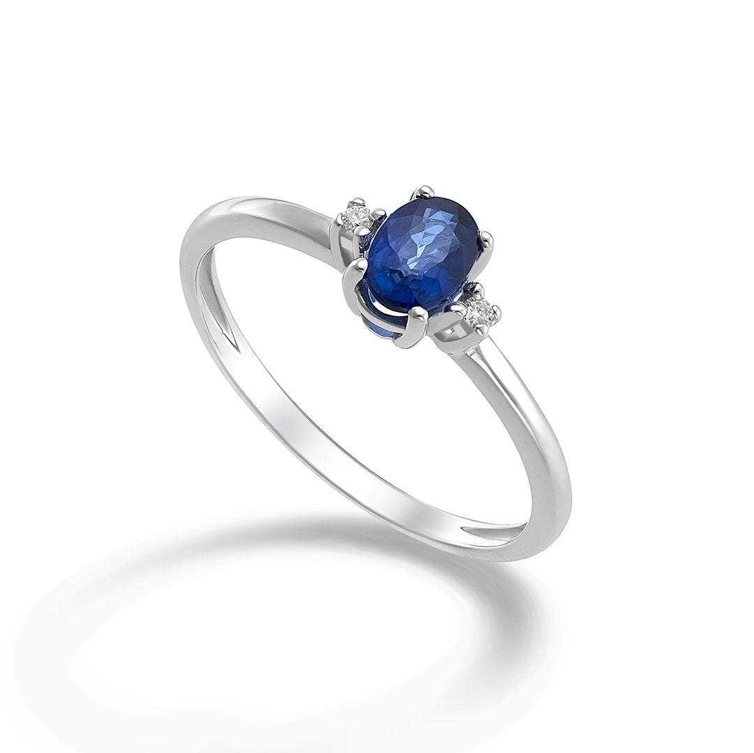Mikiko un safir oval 9k 6x4 ct.0.40 diam. 0,02 ct MA5072R4ZFD