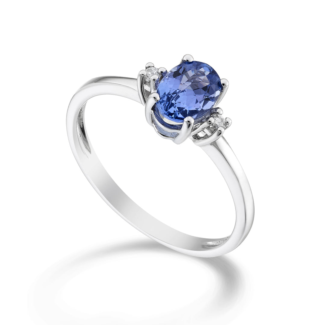 Nihama uma tanzanita 9k n. oval 7x5 ct.0,60 diâm. 0,03 quilates NA5073R4TZN
