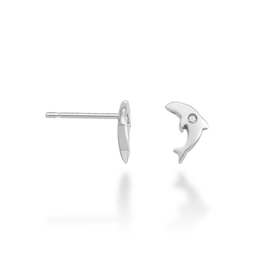 Mikiko o delfín de 18k en oro blanco de 0,02 ct MO5116O4BR002