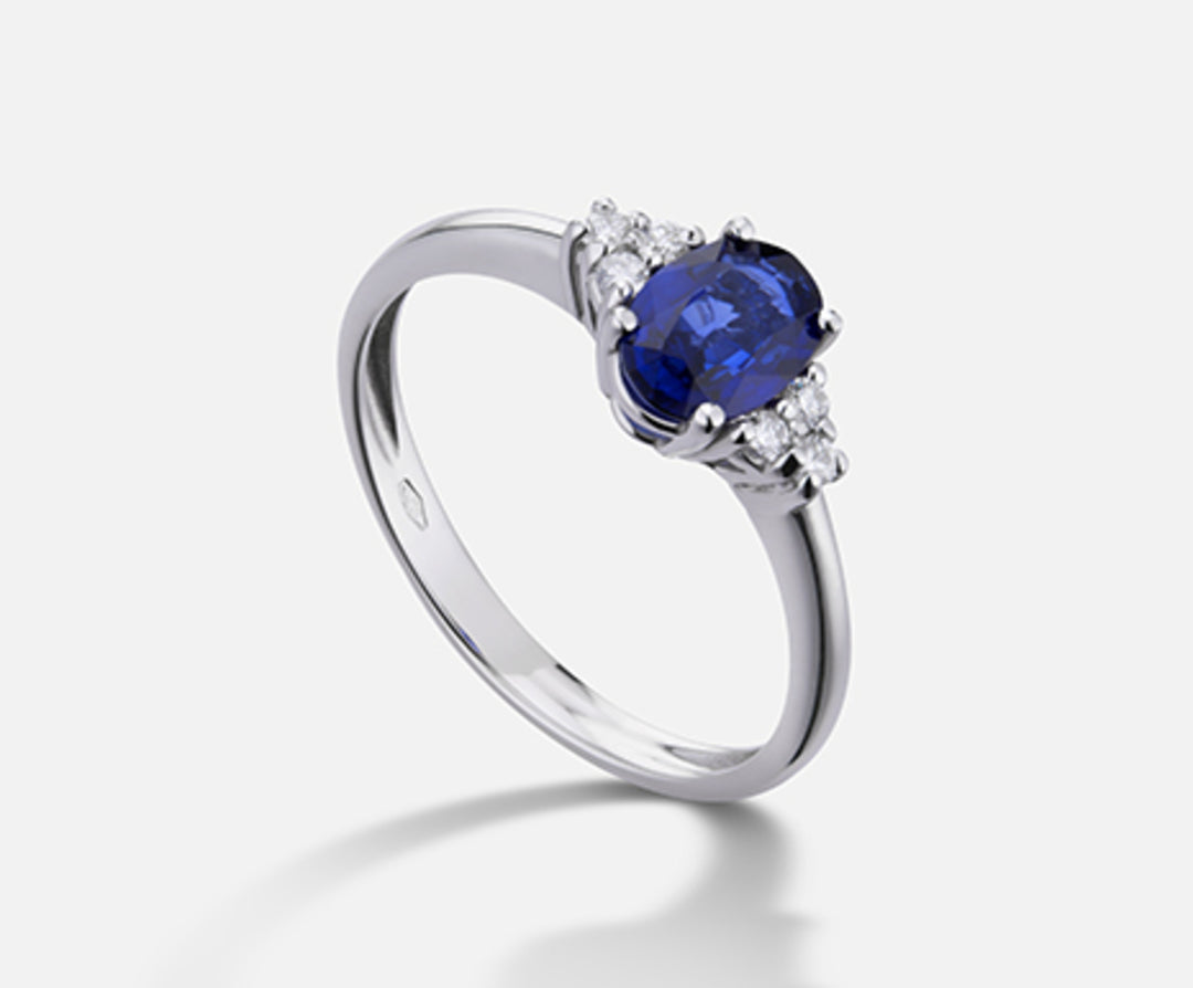 Nihama en 18k oval safir 7x5 ct.0.80 dia ct.0.09 NA5112O4ZFD