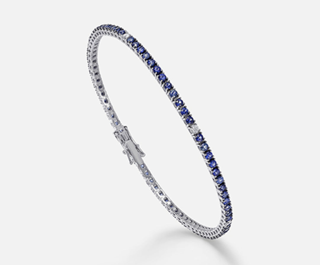 Nihama br tenis 18k safir ct. 2,80 çap. ct.0,20 cm.17,5 NB5020O4ZFD344.17.5