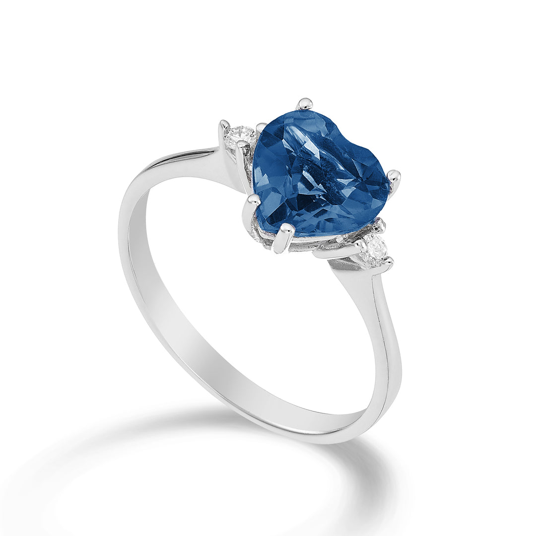 Mikiko an 18k topazio blu london cuore 8x8 ct.2,00 diam. ct.0,05 MACL198DITPBL88O4