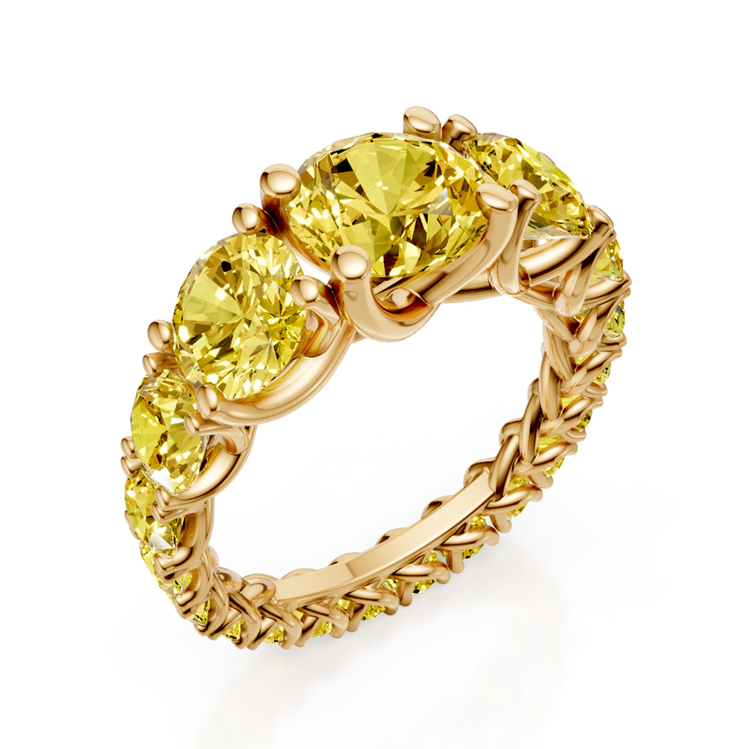 Golay Skalar-Grace-Gyrodito-Ring mit gelben Saphiren ABIC1498GZG