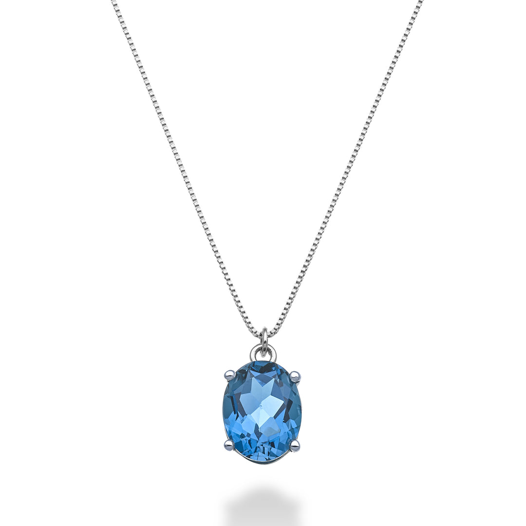 Nihama cl 18k soikea Lontoon sininen topaasi 9x7 ct.2,00 ND5143O4TPBL