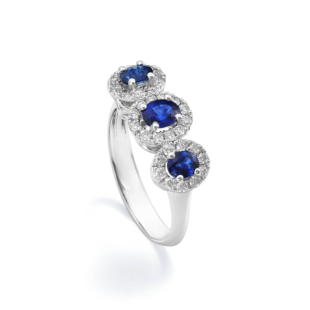 World Diamond Group anello trilogy zaffiri 4x3 cent 5x4 cont. diamanti ACL3123DIZB45-22284110013