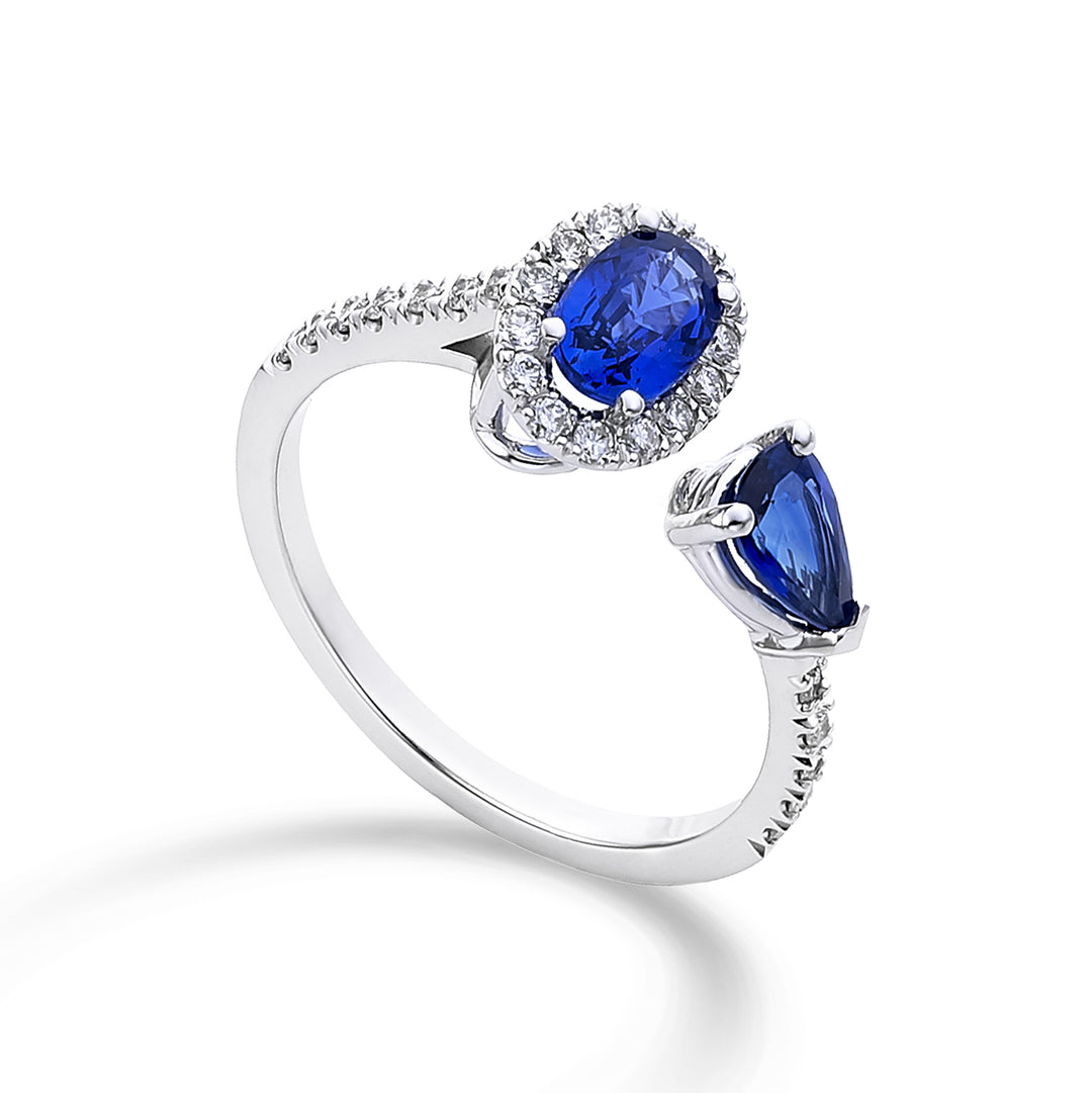 Golay ring with oval sapphires 6x4 and drop 6x4 ACLC300DIZB-22119110019