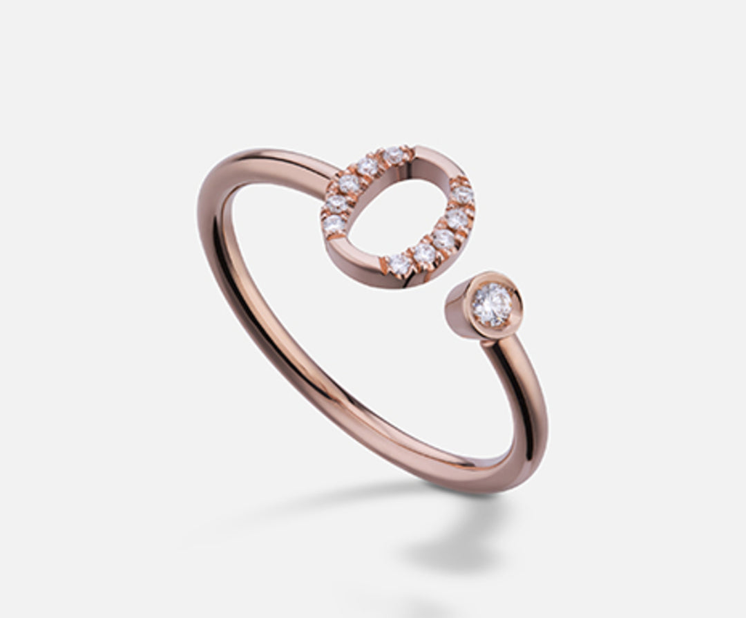 Golay an 9k letter o big rose gold diam. ct.0.08 GAFOD2R3