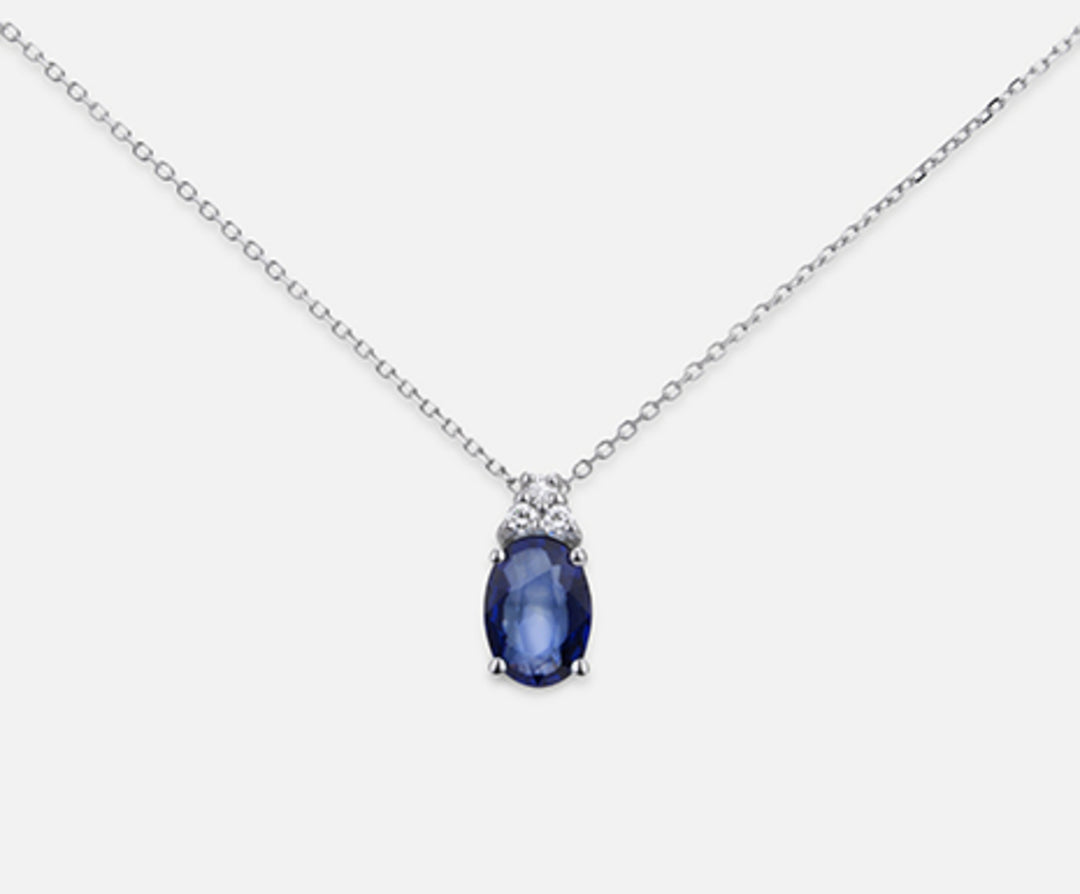 Nihama cl 18k Saphir Nr. oval 7x5 ct.1,05 dia ct.0,045 ND5055O4ZFN105