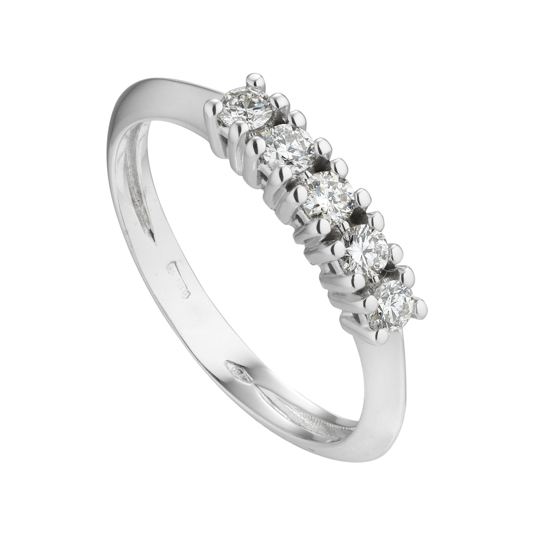 Golay lineær riviera ring 5 steiner totalt 0,35 ct AFD531-7-14213110018