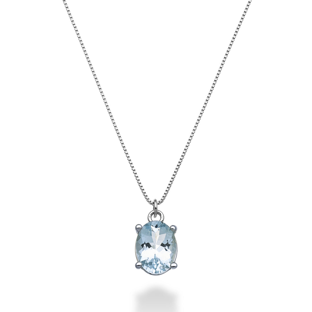Mikiko cl 18k oval akvamarin 8x6 ct.1,00 MD5142O4AM