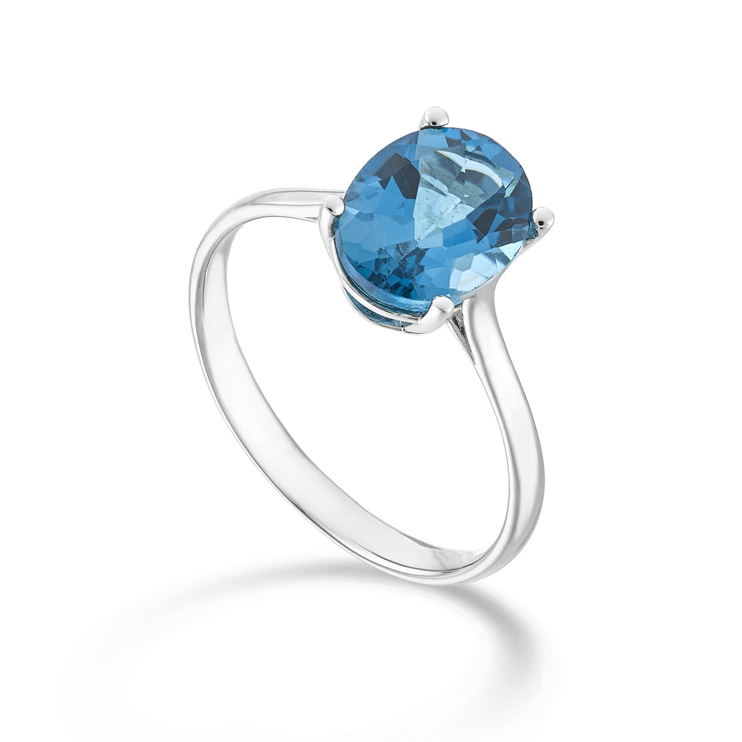 Mikiko un topacio azul Londres ovalado de 18k 9x7 ct.2,00 MA5173O4TPBL