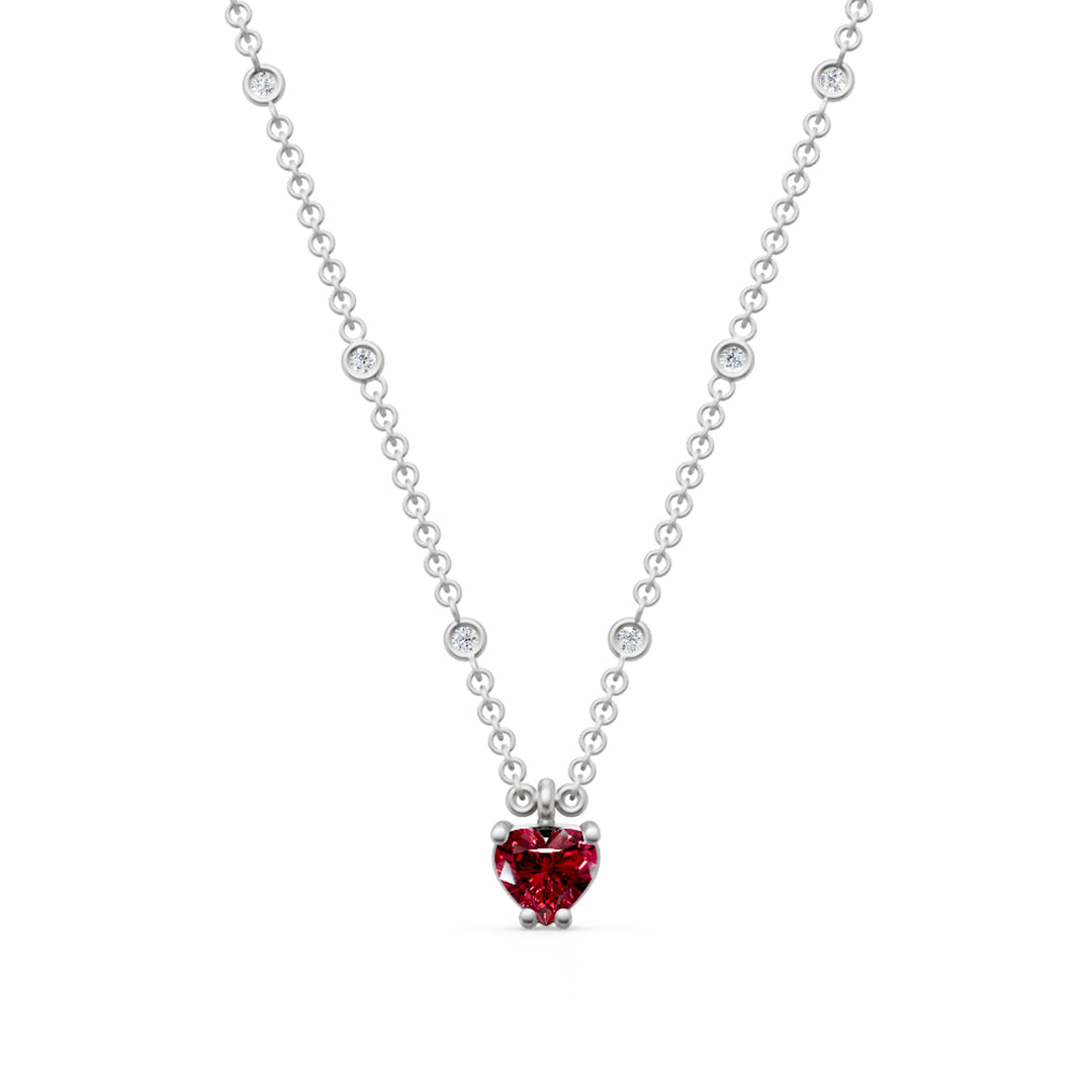 Κρεμαστό κολιέ Golay 5x5 καρδιά με ρουμπίνι με tiffany GCL496DRU55-24281110033