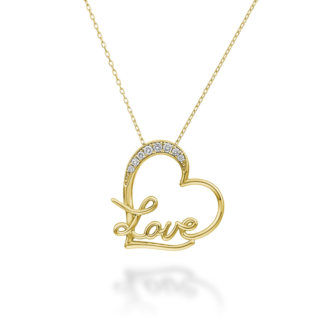 Mikiko cl 18 karat gult guld love heart diam. ct.0.07 MD5082O1BR007