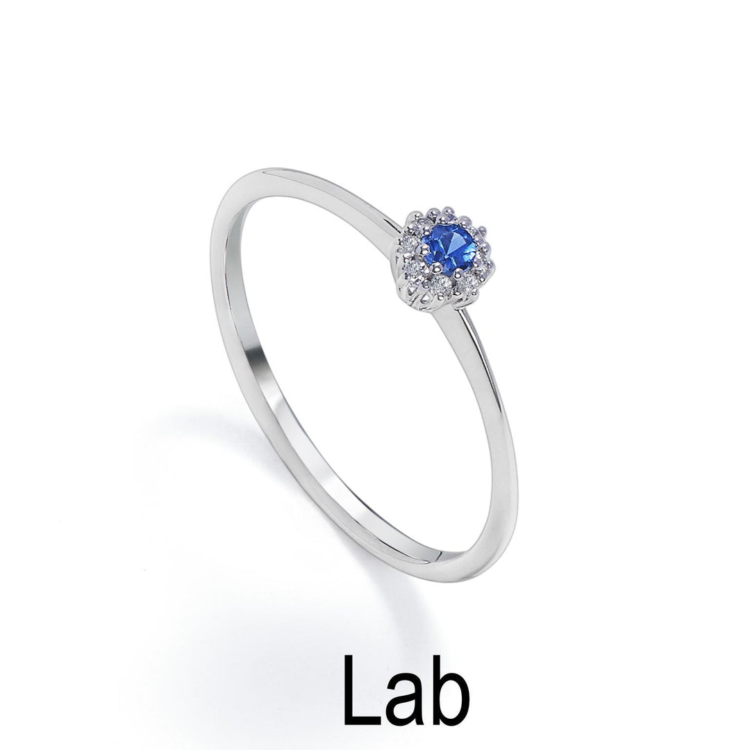 Nihama a 18k safírová laboratoř ct.0,08 pr. 0,04 ct velikost 1 NA5139O4ZFL008