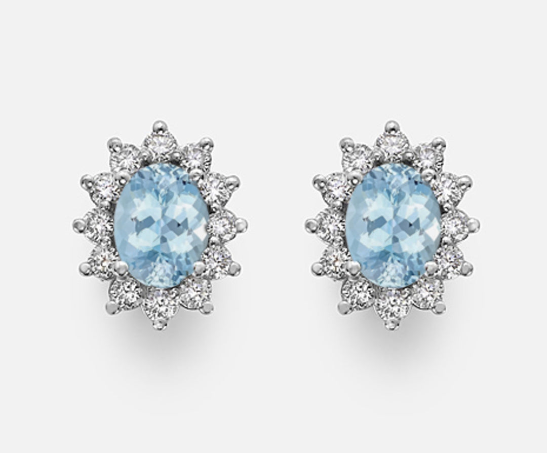 Nihama ή 18k οβάλ ακουαμαρίνα 7x5 ct.1,00 διάμ. 0,60 ct NO5031O4AM