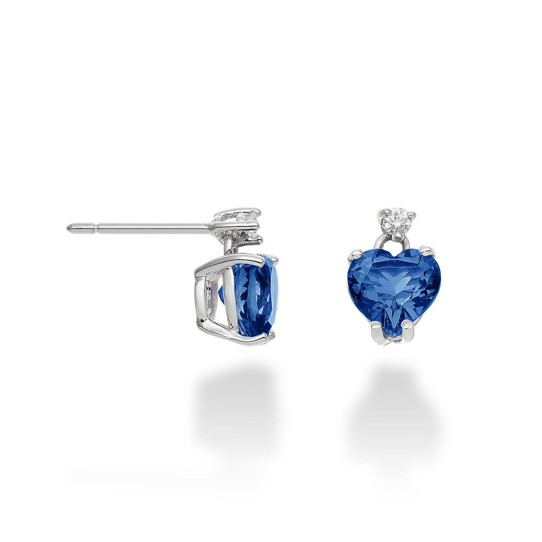 Mikiko ή 18k London blue topaz καρδιά 6x6 ct.1,70 διάμ. ct.0,04 MOCL198DITPBL66O4