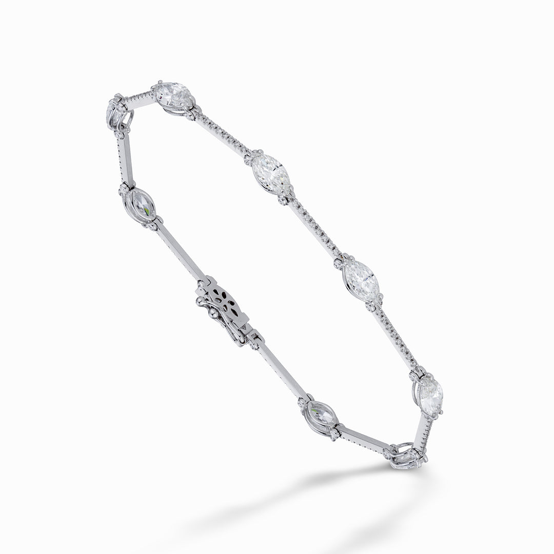 World Diamond Group bracelet with marquise and diamond bars BTMQ09DI-23048110002