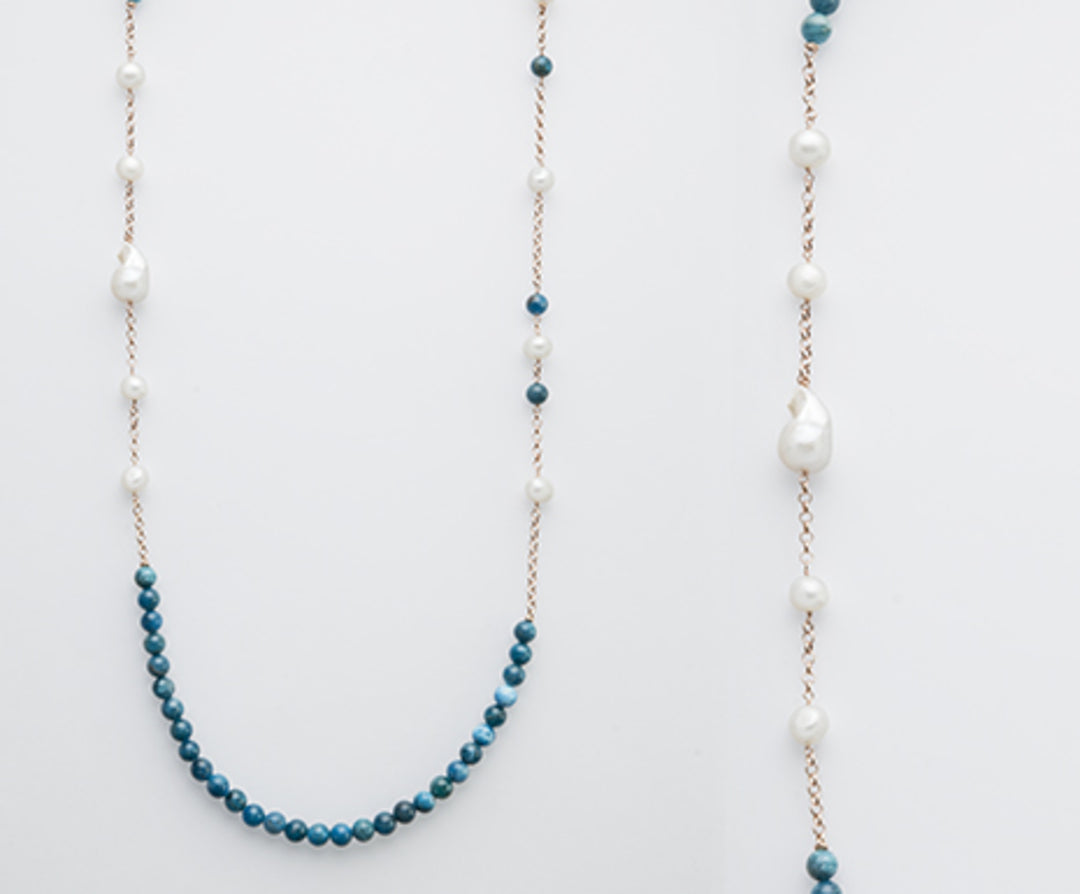 Mikiko cl ag925 fw 바 10/11 14/15 블루 인회석 8mm. 90cm MD7539A3APATITE