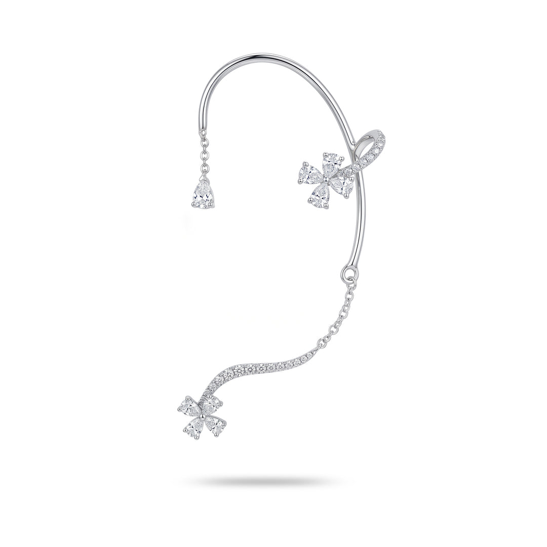 Golay orecchino ear cuff con fiori e barretta curva, sx OEC873DBSX-26118110155