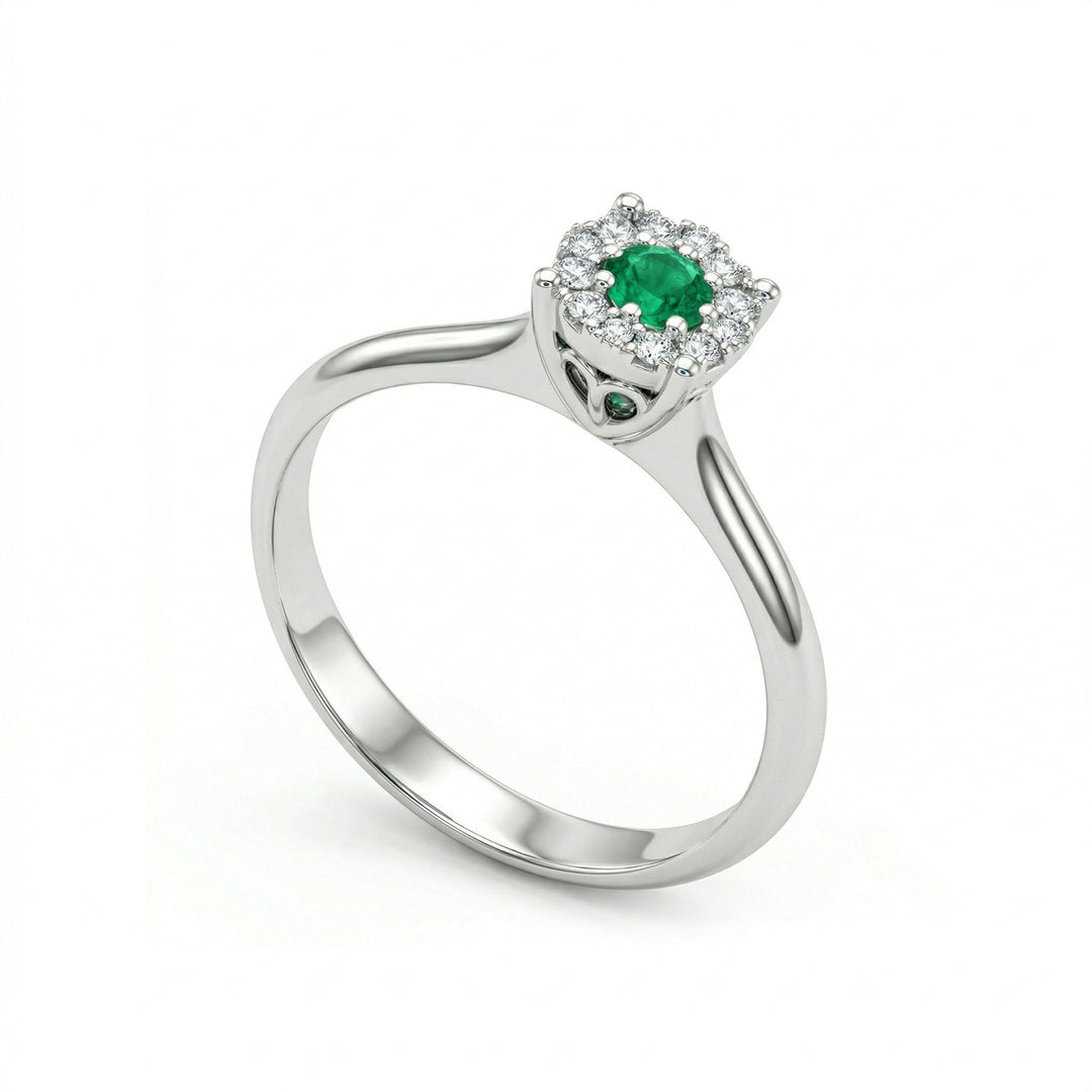 Nihama en 18k smaragd n. ct.0,09 diam. 0,10 ct NAGICE01DISMO4