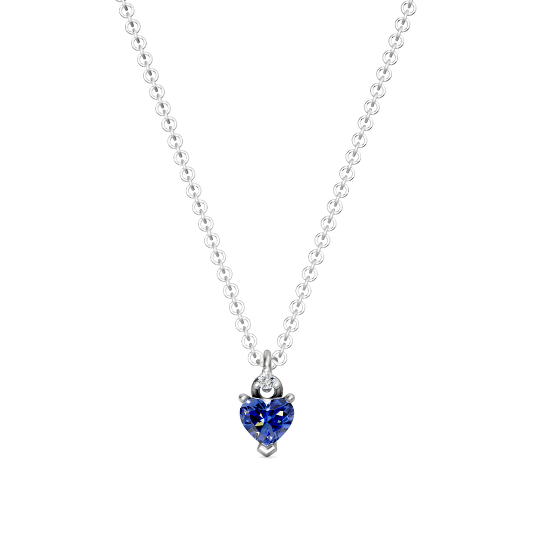 Golay 5x5 hjärta safir halsband med motlänk GCL579DZB55-24318110034