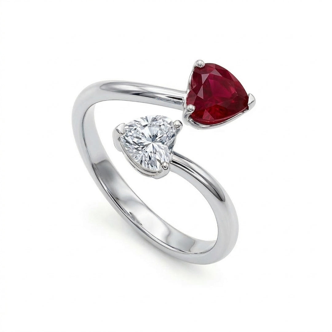 Bague bilogy Golay coeurs contraires frotter 6x5 et diamant ABL844DRU65B-26070110069