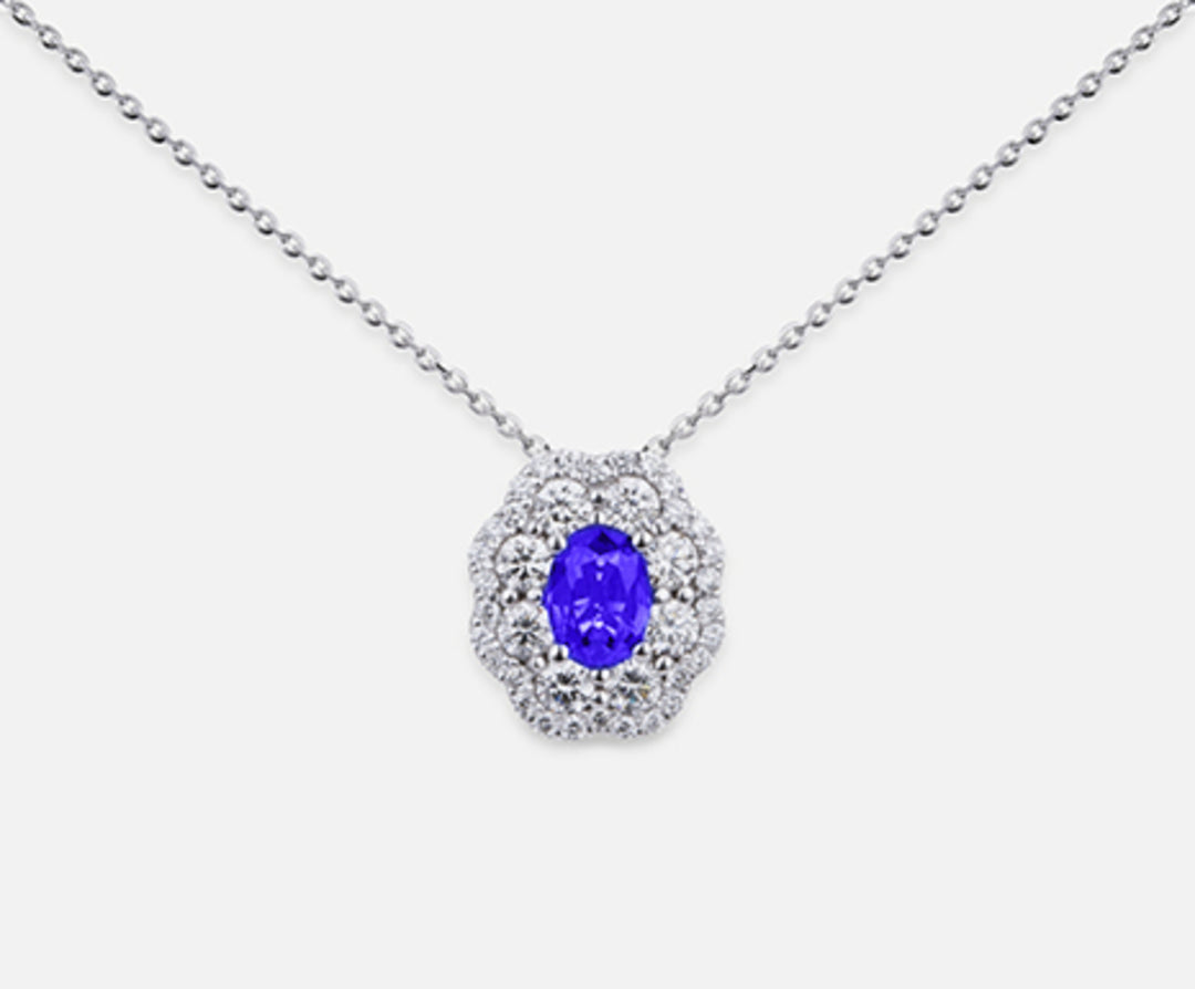 Mikiko cl 18k tanzanit n. oválný 6x4 ct.0,38 dia ct.0,63 MD5057O4TZN