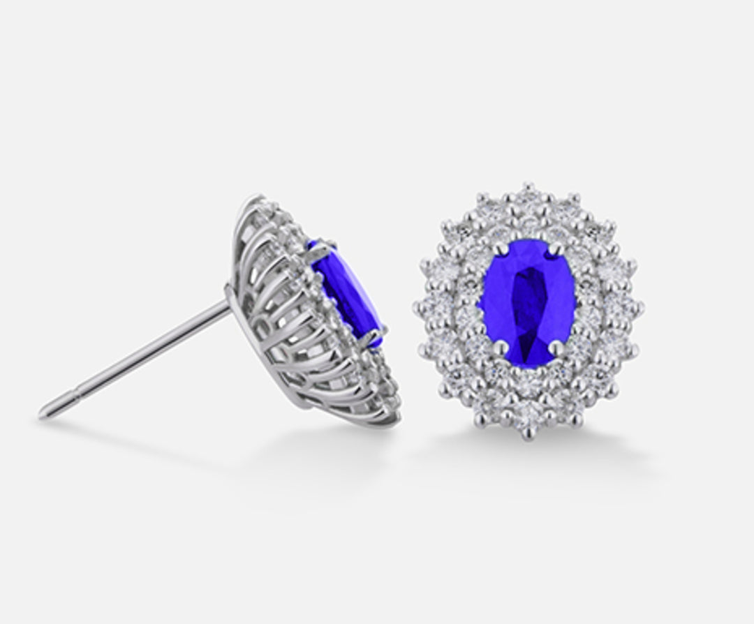 Mikiko or 18k tanzanite n. oval 6x4 ct.0.76 dia ct.0.74 MO5039O4TZN
