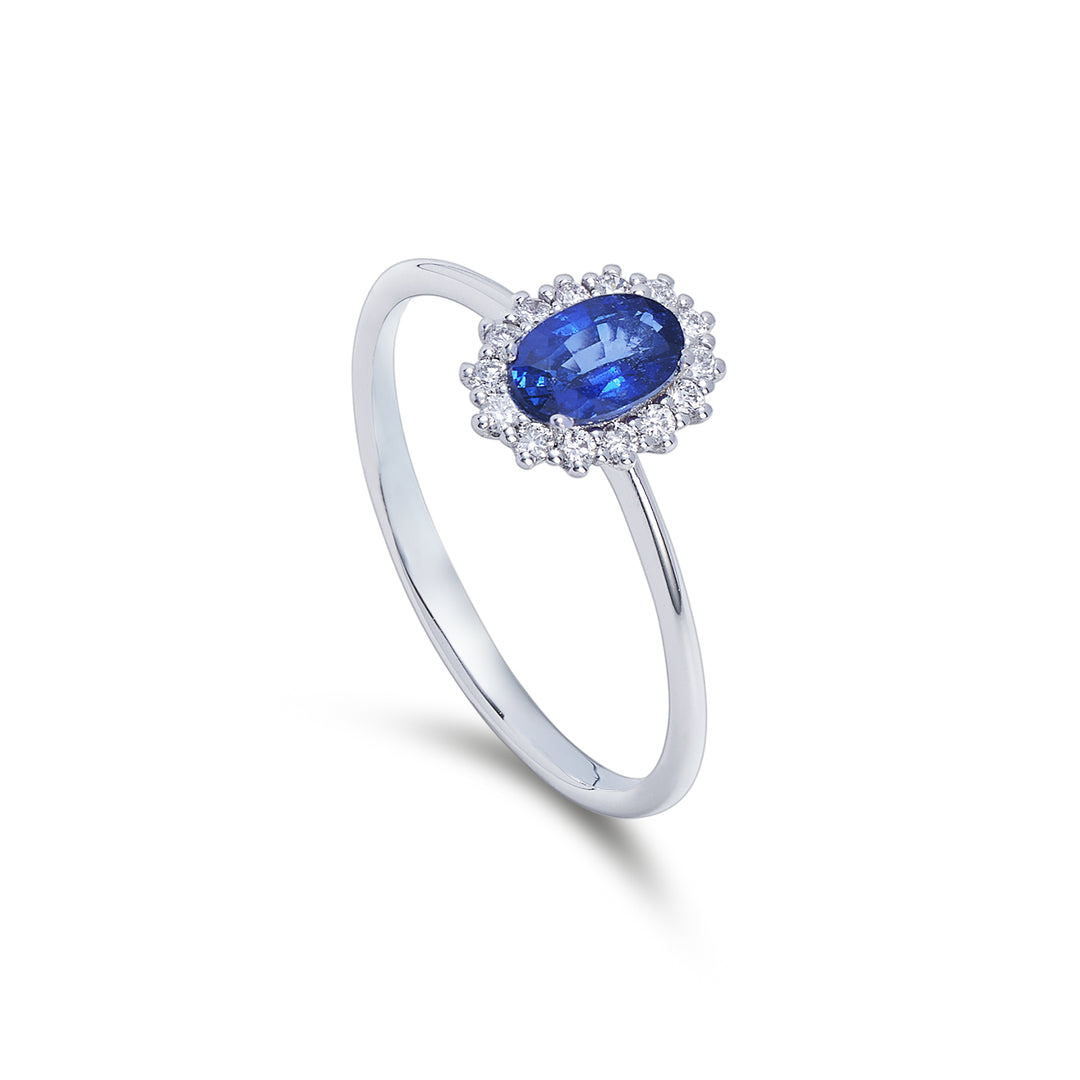 Nihama 9-karatowy owalny szafir 6x4 ct.0,40 śr. 0,13 ct NA5141R4ZFD