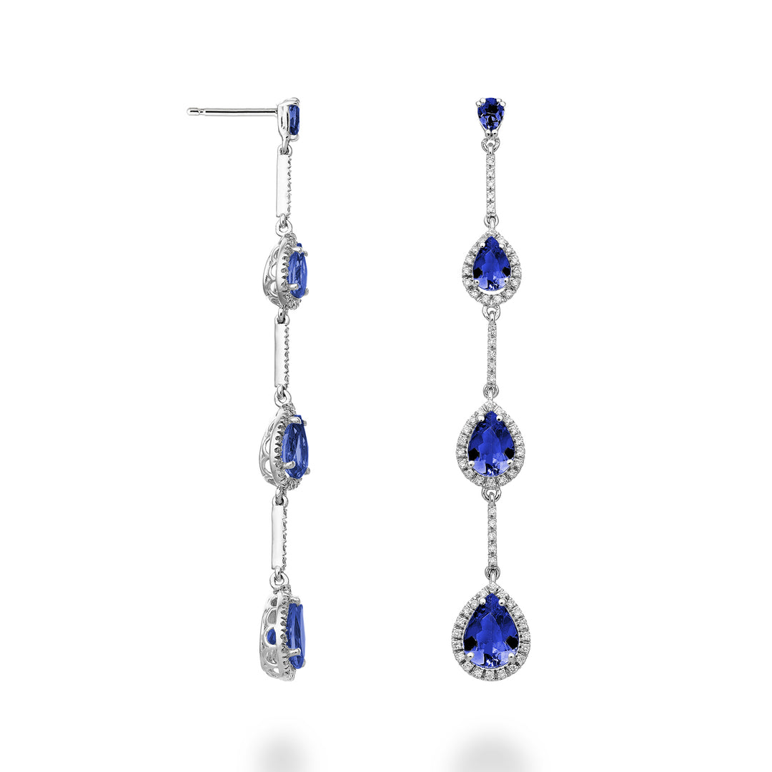 Golay fülbevaló tanzanite csepp kontúr és rudak OCLC206DTZP68-23058110034