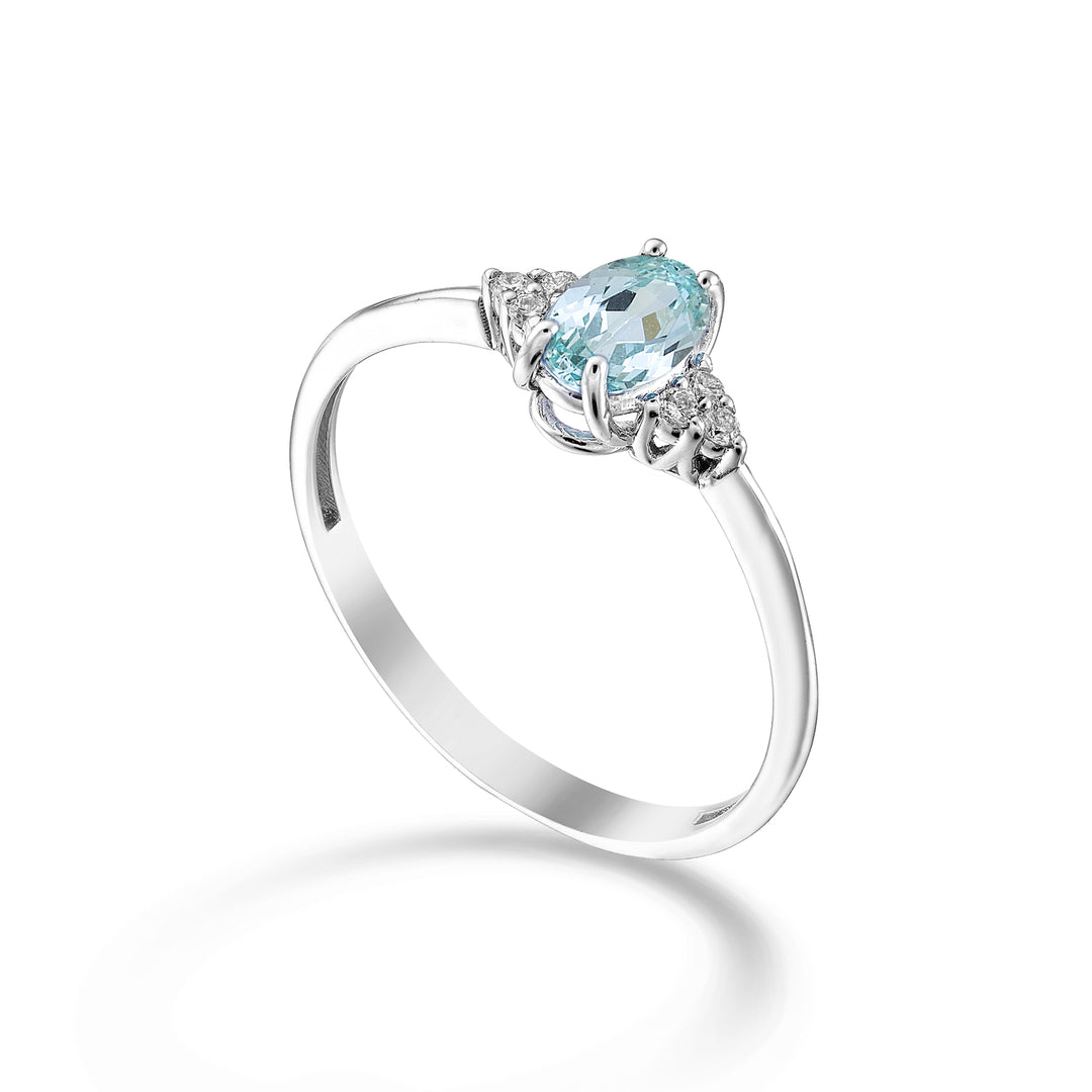 Nihama 18-karatowy owalny turmalin paraiba 6x4 i boczne diamenty NA5211O4PAR