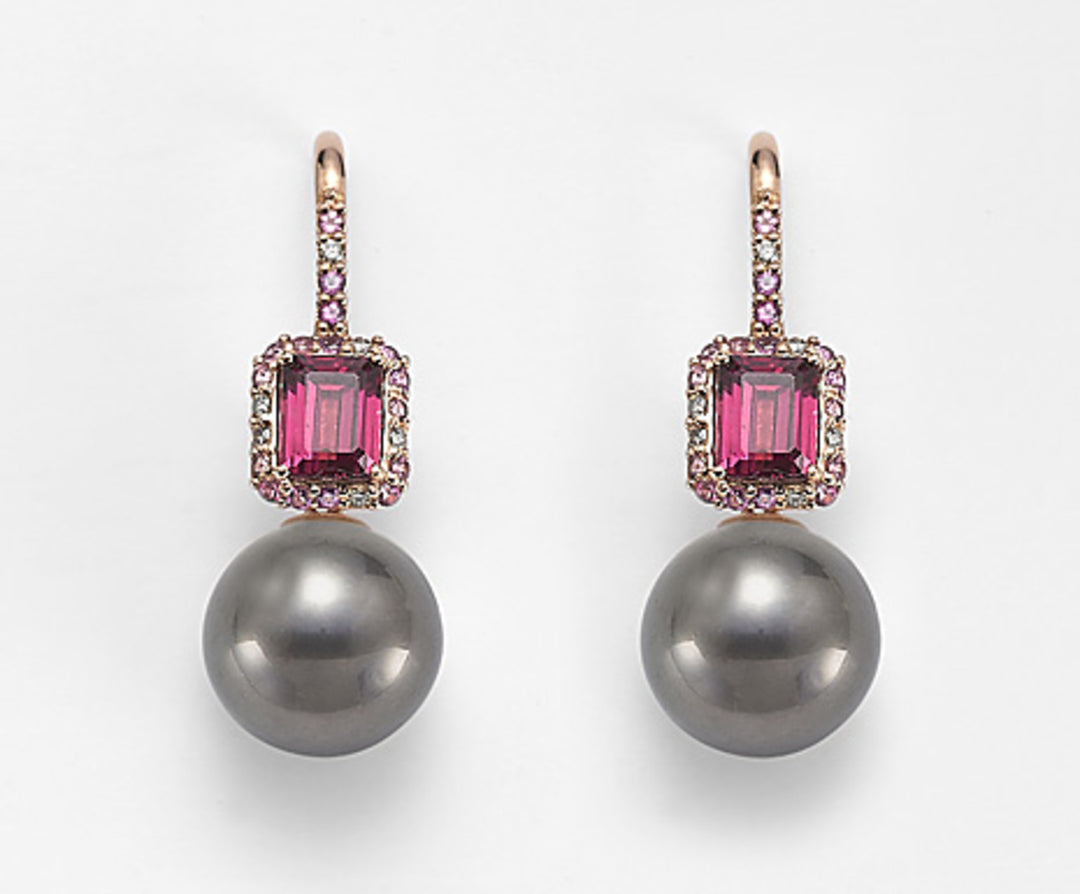 Mikiko ou 18k sspb 11/12 ct.0.12 diam marrom, turmalina rosa e rodolita MO1429O3SANE110