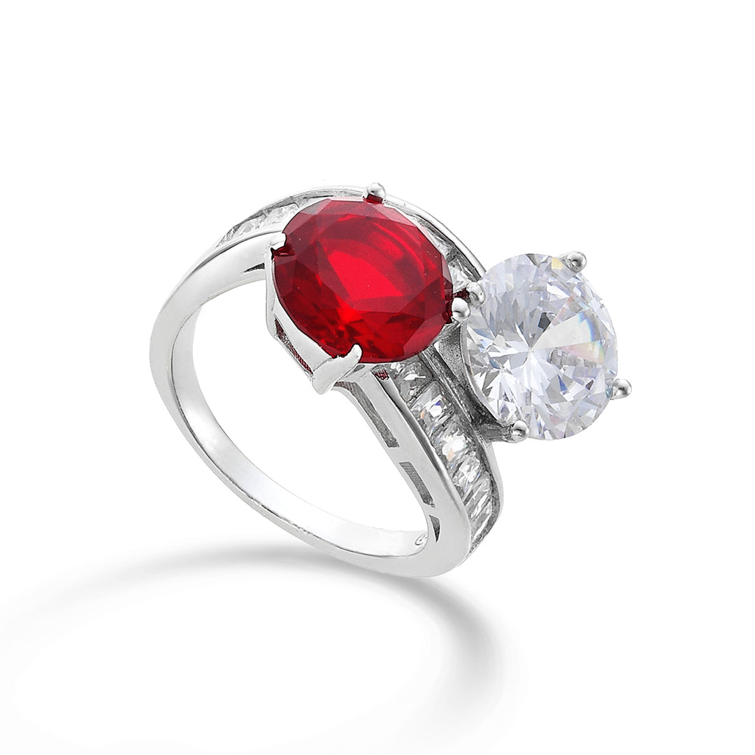 Nihama een ag925 edelsteen swarovski wit en rood NA7191A4RED00
