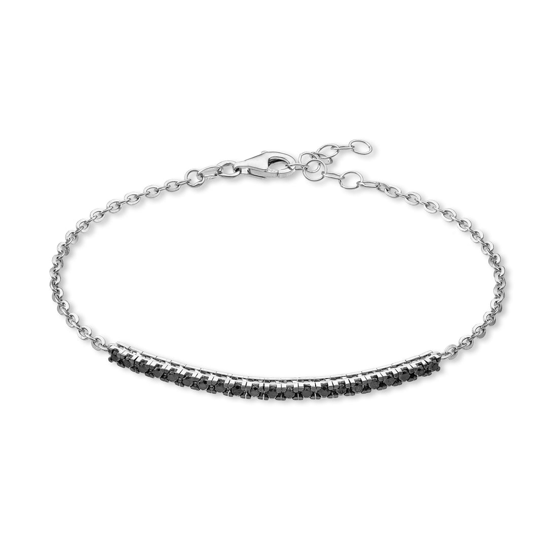 Golay zachte armband met tennisgedeelte d. zwart BMT001BK