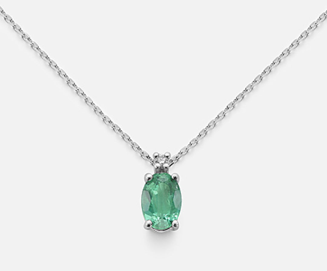 Mikiko cl 9k esmeralda n. oval 6x4 ct.0,45 diâm. ct.0,01 MD5034R4SMN045