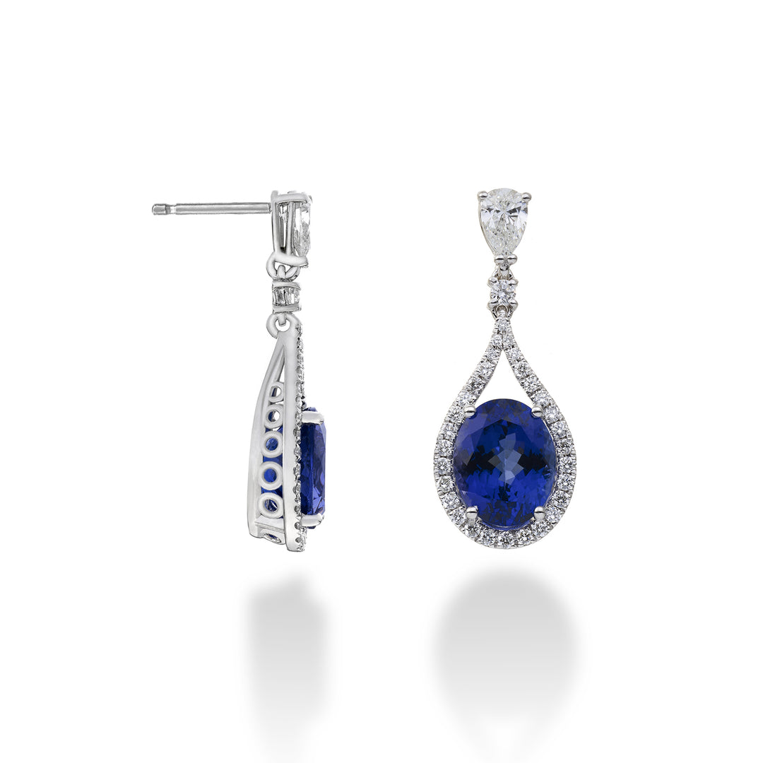 Golay orecchini pend tanzanite ov 10x8, diam goc ct.0,30 OCLC136DTZ810-23038110045