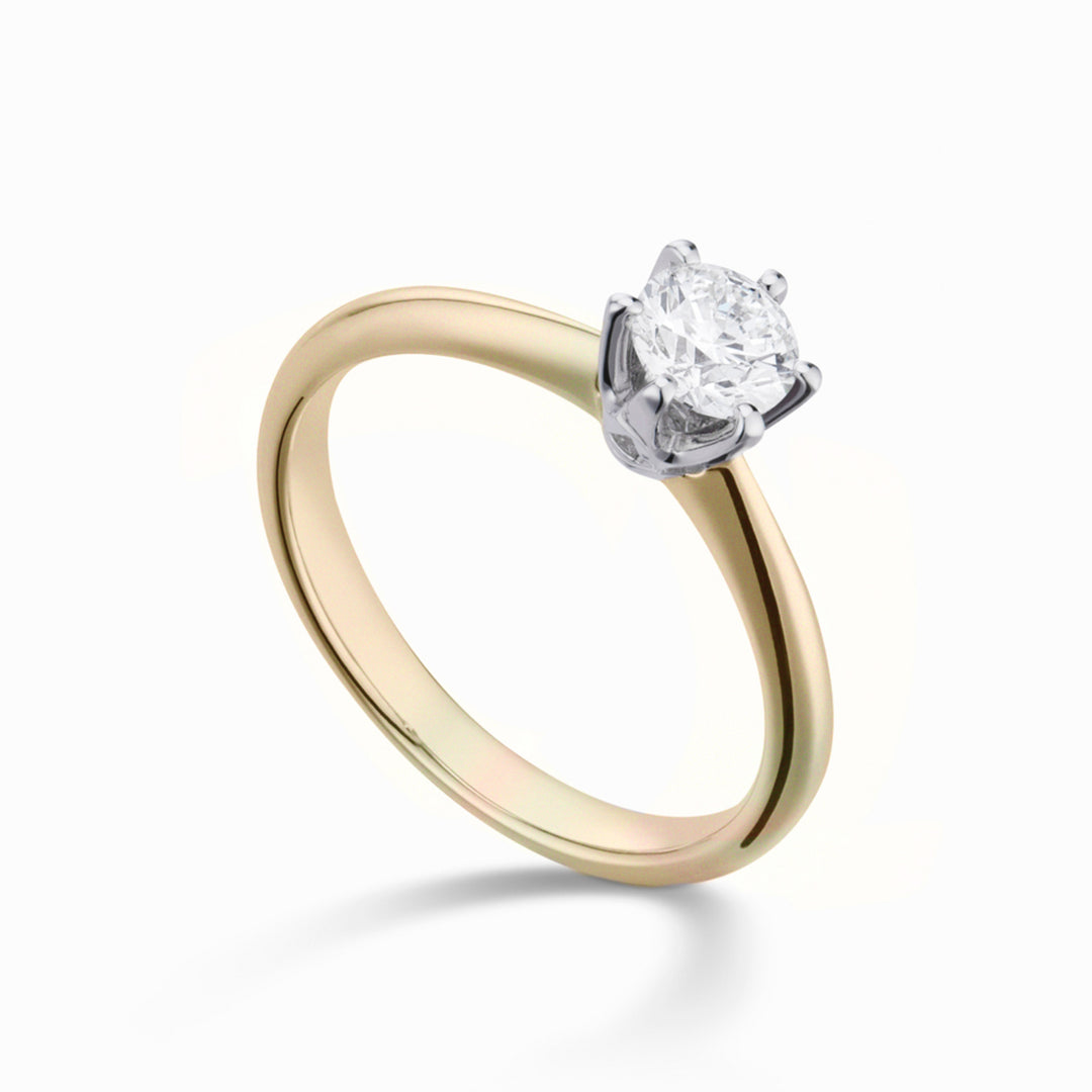 X-Diamond ja 18 kilotonnia lab g.d. 1,00 ct keltakultainen varsi, valkoinen kehys LXD00AN007O7BI100