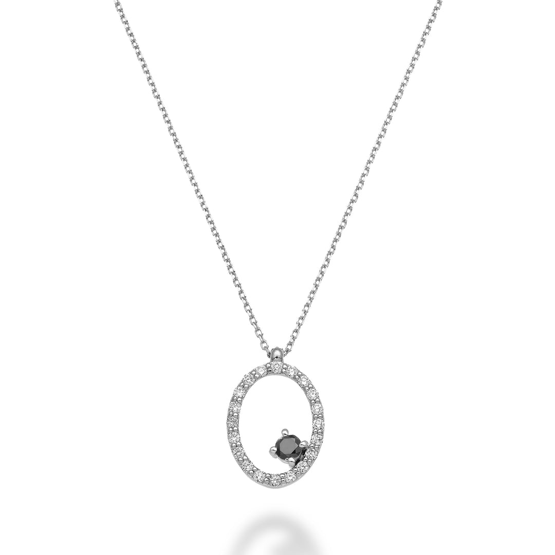 World Diamond Group cl 18k diamant noir "ovale" 0,10 ct diam. ct.0,15 GD5156O4BK025