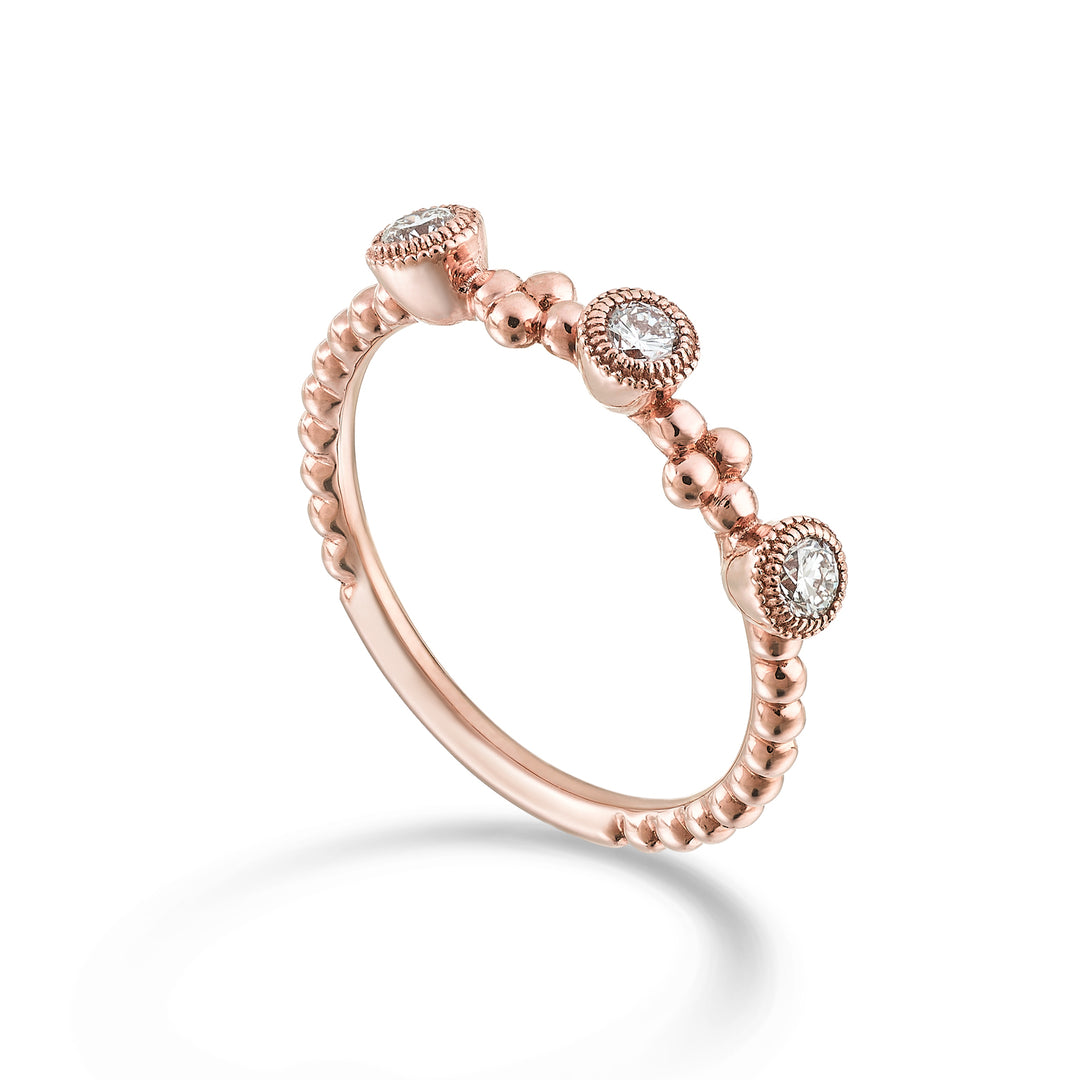 Golay an 18k 1 row 3 linear bezels 0.27 ct rose gold GATRL048DIO3
