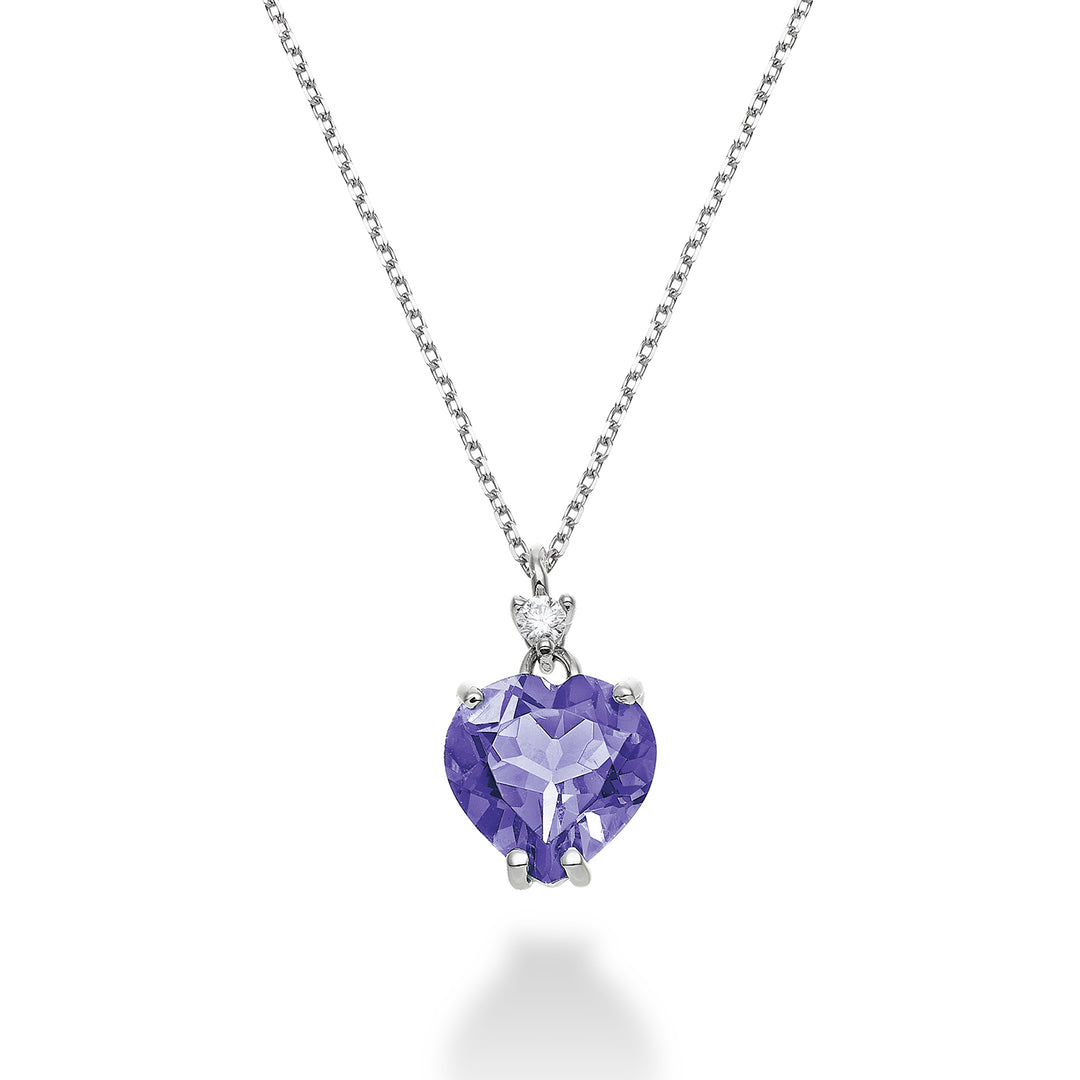 Nihama cl 18k ametyst hjerte 8x8 ct.1,45 diam. ct.0,025 NPCL198DIAMET88O4
