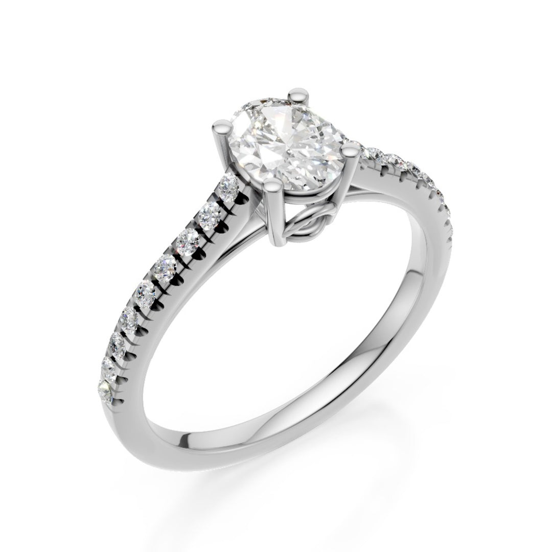 X-Diamond ένα οβάλ εργαστήριο πασιέντζας 18 καρατίων g.d. ct. 0,67 - σεντ. 0,50, στέλεχος 0,17 LXD00AN020O4BI067
