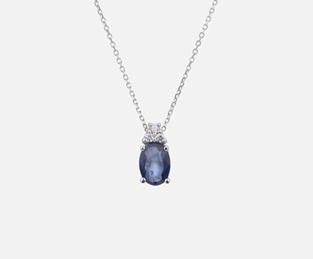 Nihama cl 18k safir oval 7x5 ct.0.80 dia ct.0.045 ND5055O4ZFD