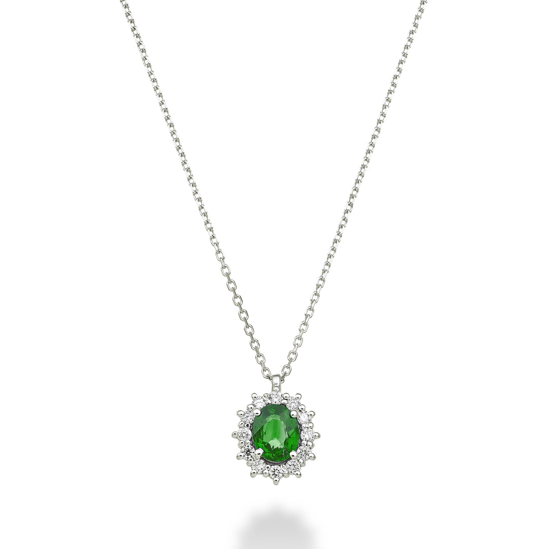 Mikiko cl 18k οβάλ σμαραγδί 5x4 ct.0,30 διάμ. 0,10 ct MD5126O4BE